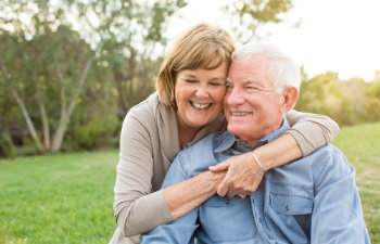 cheerful mature couple in love